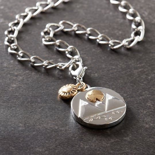 Rhodium & Gold Mountain Charm by Bead Landing™
